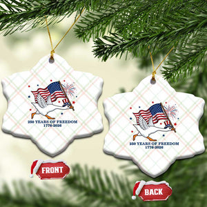 Freedom 250th Anniversary Ceramic Ornament Funny 4th Of July Silly Goose TS14 Print Your Wear