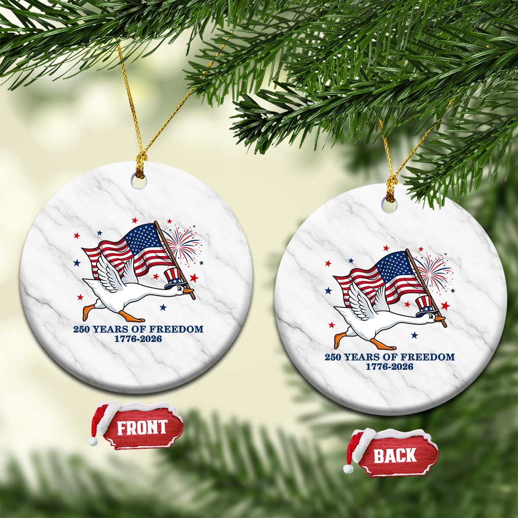 Freedom 250th Anniversary Ceramic Ornament Funny 4th Of July Silly Goose TS14 1pc White Marble Print Your Wear