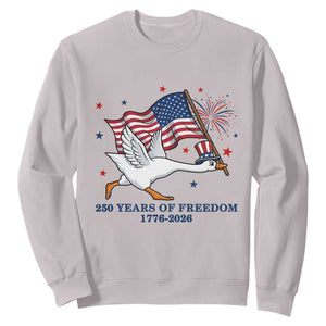Freedom 250th Anniversary Sweatshirt Funny 4th Of July Silly Goose TS14 Ice Gray Print Your Wear