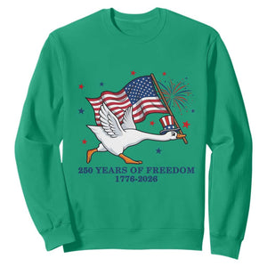 Freedom 250th Anniversary Sweatshirt Funny 4th Of July Silly Goose TS14 Irish Green Print Your Wear