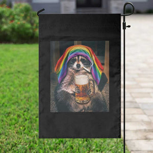 LGBTQ Pride Raccoon Rainbow Flag Garden Flag Funny Drinking Beer TS14 Print Your Wear