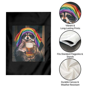 LGBTQ Pride Raccoon Rainbow Flag Garden Flag Funny Drinking Beer TS14 Print Your Wear
