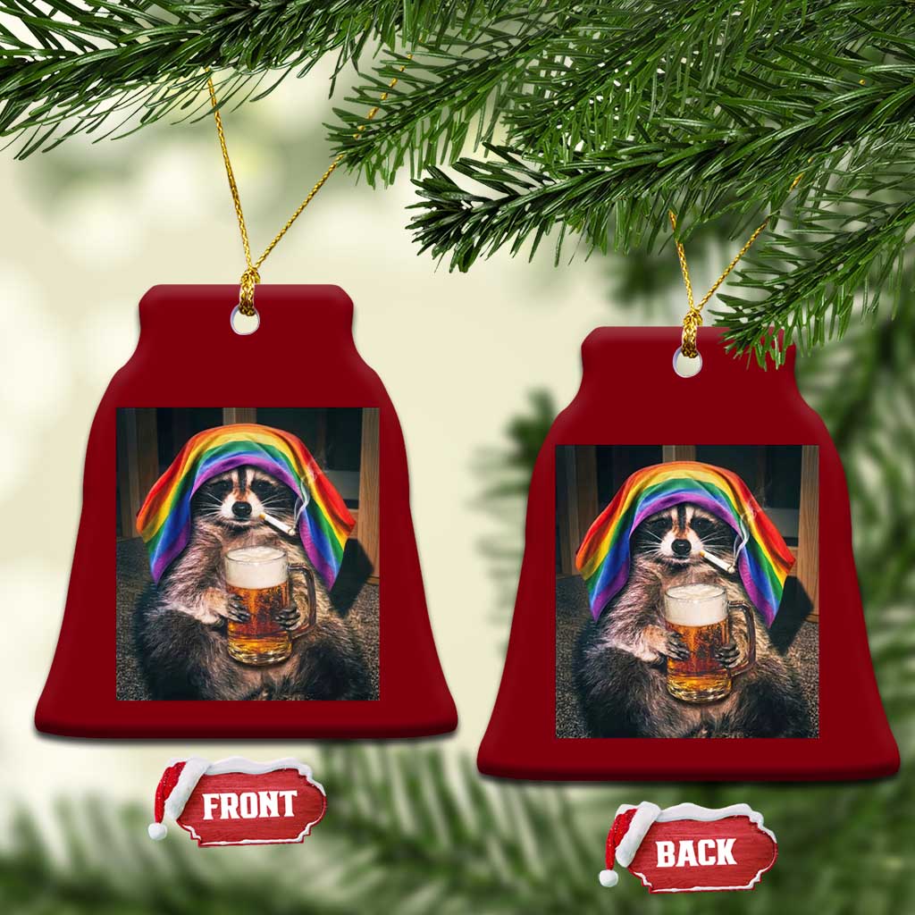 LGBTQ Pride Raccoon Rainbow Flag Ceramic Ornament Funny Drinking Beer TS14 Print Your Wear