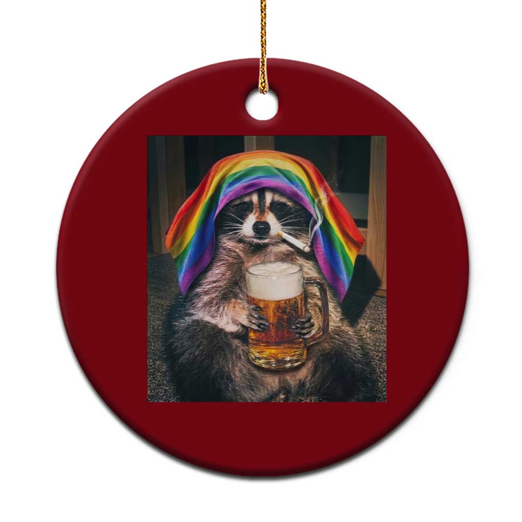 LGBTQ Pride Raccoon Rainbow Flag Ceramic Ornament Funny Drinking Beer TS14 1pc Red Print Your Wear