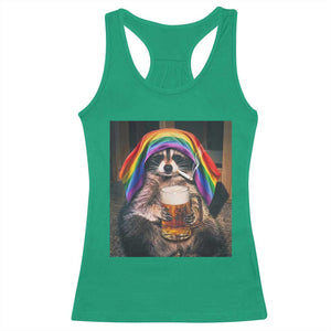LGBTQ Pride Raccoon Rainbow Flag Racerback Tank Top Funny Drinking Beer TS14 Irish Green Print Your Wear