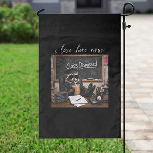 Funny Raccoon Graduation Garden Flag I Live Here Now TS14 Print Your Wear