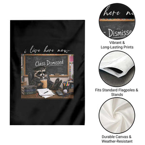 Funny Raccoon Graduation Garden Flag I Live Here Now TS14 Print Your Wear