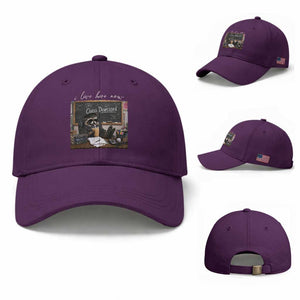 Funny Raccoon Graduation Baseball Cap I Live Here Now TS14 Baseball Cap Universal Fit Purple Print Your Wear