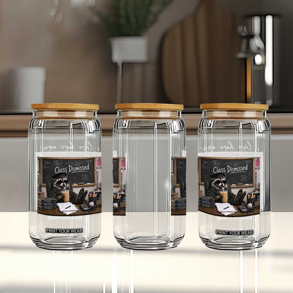 Funny Raccoon Graduation Glass Can I Live Here Now TS14 Print Your Wear