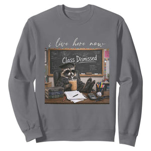 Funny Raccoon Graduation Sweatshirt I Live Here Now TS14 Charcoal Print Your Wear