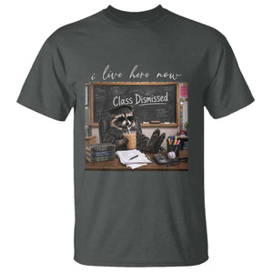 Funny Raccoon Graduation T Shirt I Live Here Now TS14 Dark Heather Print Your Wear
