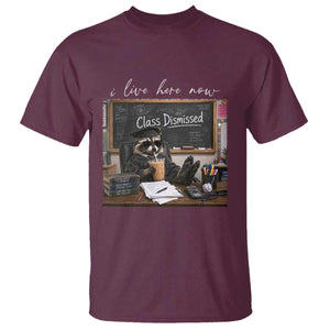 Funny Raccoon Graduation T Shirt I Live Here Now TS14 Maroon Print Your Wear