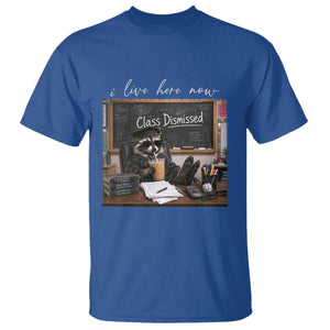 Funny Raccoon Graduation T Shirt I Live Here Now TS14 Royal Blue Print Your Wear