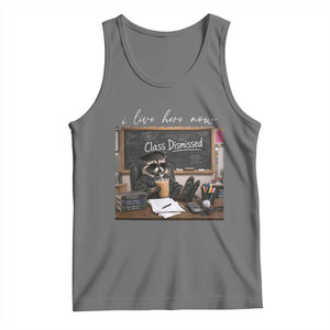 Funny Raccoon Graduation Tank Top I Live Here Now TS14 Black Heather Print Your Wear