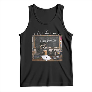 Funny Raccoon Graduation Tank Top I Live Here Now TS14 Black Print Your Wear