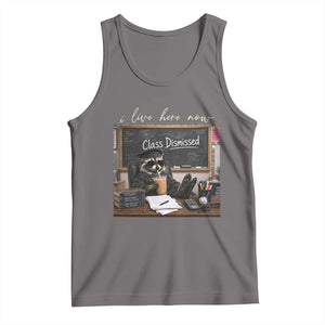 Funny Raccoon Graduation Tank Top I Live Here Now TS14 Deep Heather Print Your Wear
