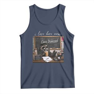 Funny Raccoon Graduation Tank Top I Live Here Now TS14 Navy Print Your Wear