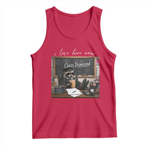 Funny Raccoon Graduation Tank Top I Live Here Now TS14 Red Print Your Wear