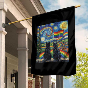 Cat Gay Pride Garden Flag Starry Night Style LGBTQ Pride Support TS14 Print Your Wear