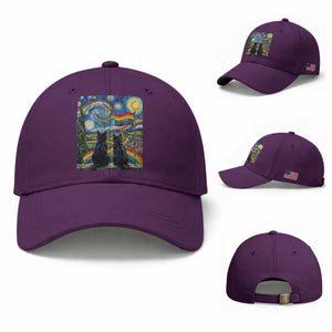 Cat Gay Pride Baseball Cap Starry Night Style LGBTQ Pride Support TS14 Baseball Cap Universal Fit Purple Print Your Wear