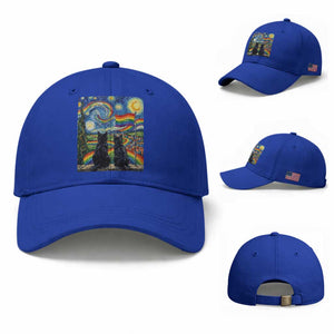 Cat Gay Pride Baseball Cap Starry Night Style LGBTQ Pride Support TS14 Baseball Cap Universal Fit Royal Blue Print Your Wear