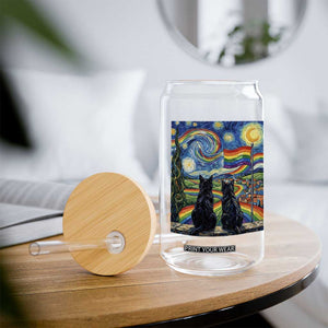 Cat Gay Pride Glass Can Starry Night Style LGBTQ Pride Support TS14 Print Your Wear