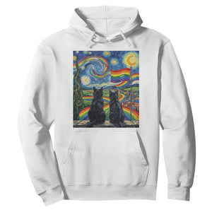 Cat Gay Pride Hoodie Starry Night Style LGBTQ Pride Support TS14 White Print Your Wear