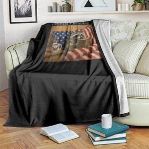 Probably Reading Trash Racoon Throw Blanket Funny Racoon Book Lover 4th of July TS14 Print Your Wear