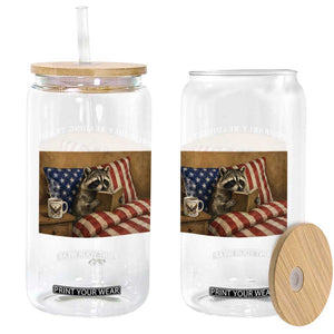 Probably Reading Trash Racoon Glass Can Funny Racoon Book Lover 4th of July TS14 Print Your Wear