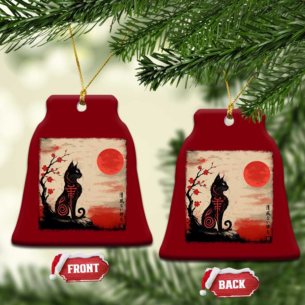 Kawaii Anime Cat Japanese Cherry Blossom Ceramic Ornament TS14 Print Your Wear