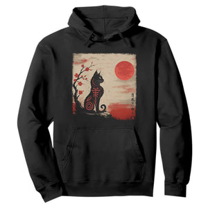 Kawaii Anime Cat Japanese Cherry Blossom Hoodie TS14 Black Print Your Wear