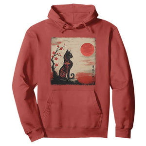 Kawaii Anime Cat Japanese Cherry Blossom Hoodie TS14 Red Print Your Wear