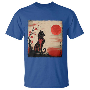 Kawaii Anime Cat Japanese Cherry Blossom T Shirt TS14 Royal Blue Print Your Wear