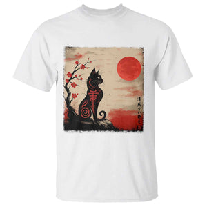 Kawaii Anime Cat Japanese Cherry Blossom T Shirt TS14 White Print Your Wear