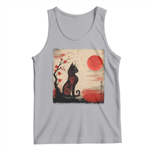 Kawaii Anime Cat Japanese Cherry Blossom Tank Top TS14 Athletic Heather Print Your Wear