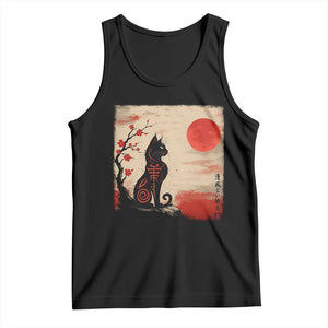 Kawaii Anime Cat Japanese Cherry Blossom Tank Top TS14 Black Print Your Wear