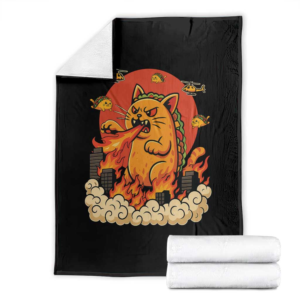 Tacocat Monster Throw Blanket Funny Cats Taco Lovers TS14 Black Print Your Wear