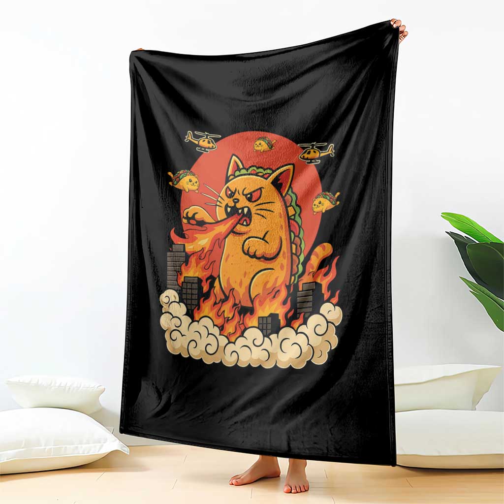 Tacocat Monster Throw Blanket Funny Cats Taco Lovers TS14 Print Your Wear