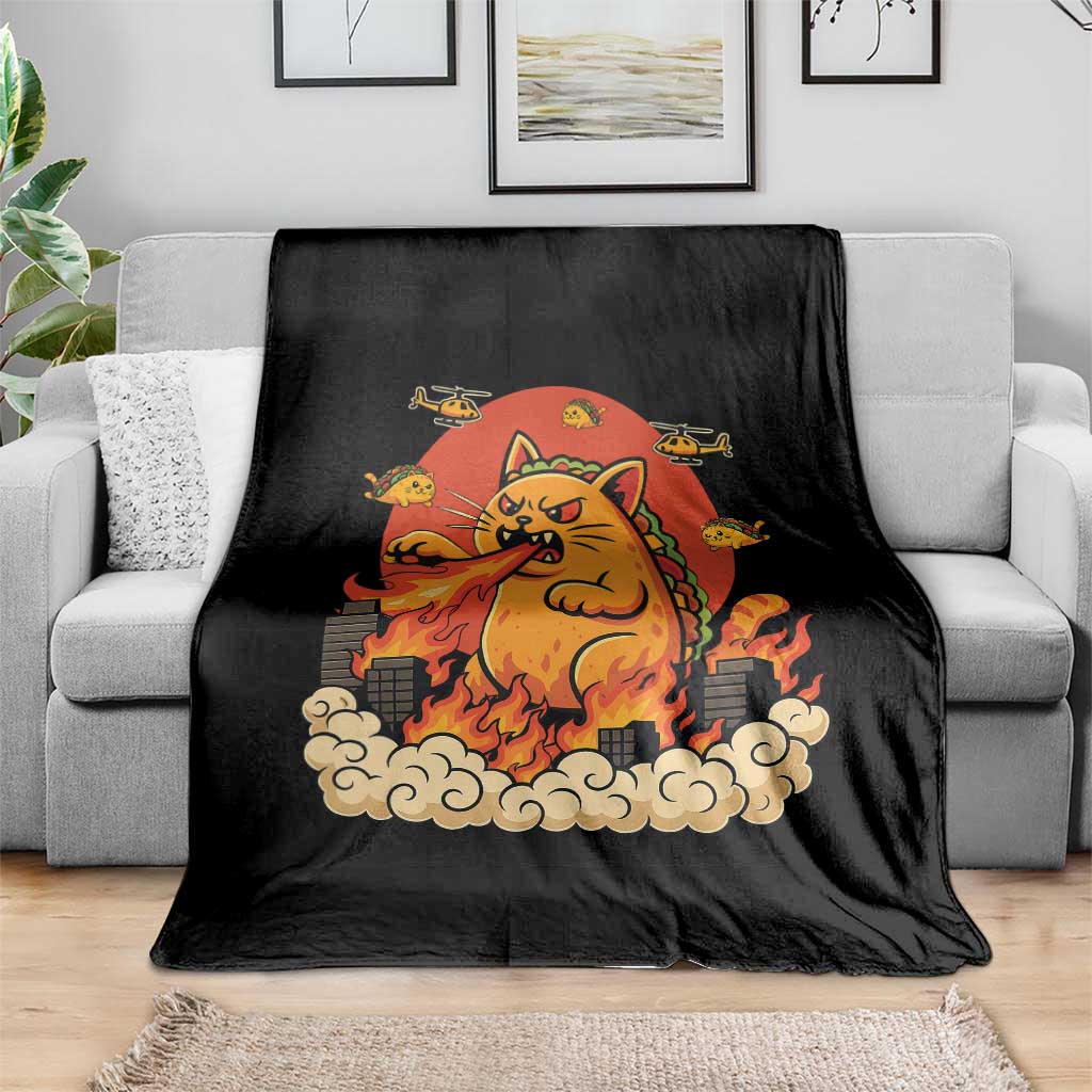 Tacocat Monster Throw Blanket Funny Cats Taco Lovers TS14 Print Your Wear