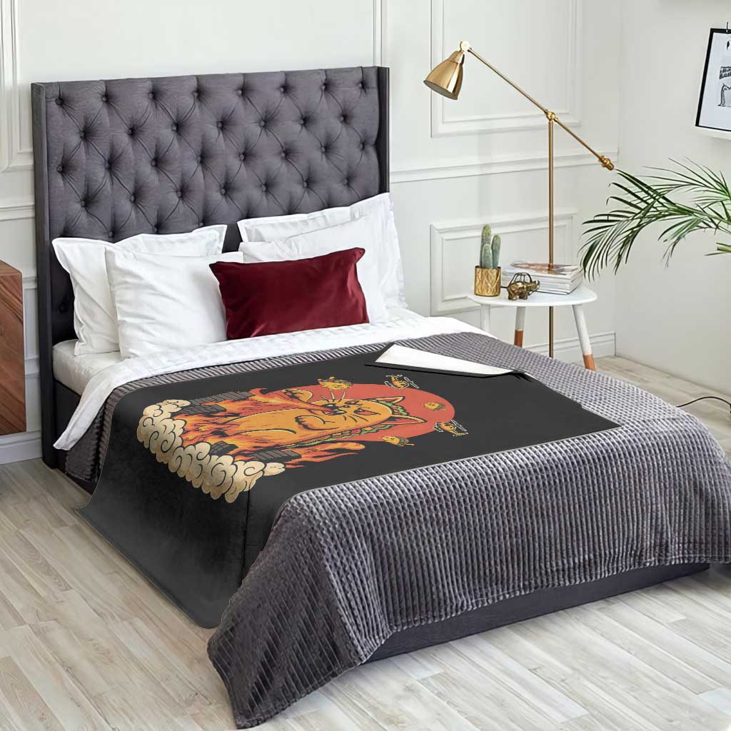 Tacocat Monster Throw Blanket Funny Cats Taco Lovers TS14 Print Your Wear