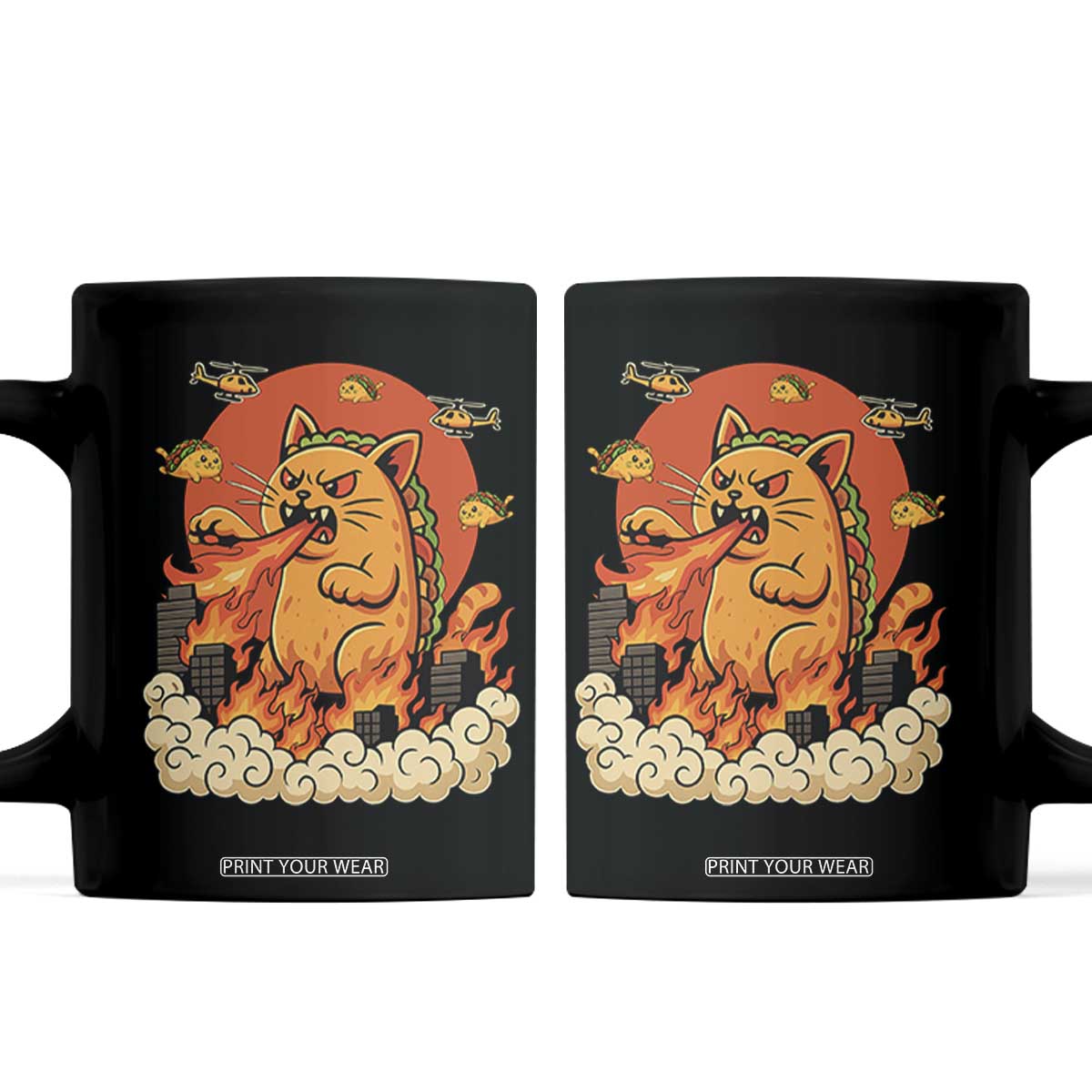 Tacocat Monster Coffee Mug Funny Cats Taco Lovers TS14 Black Print Your Wear