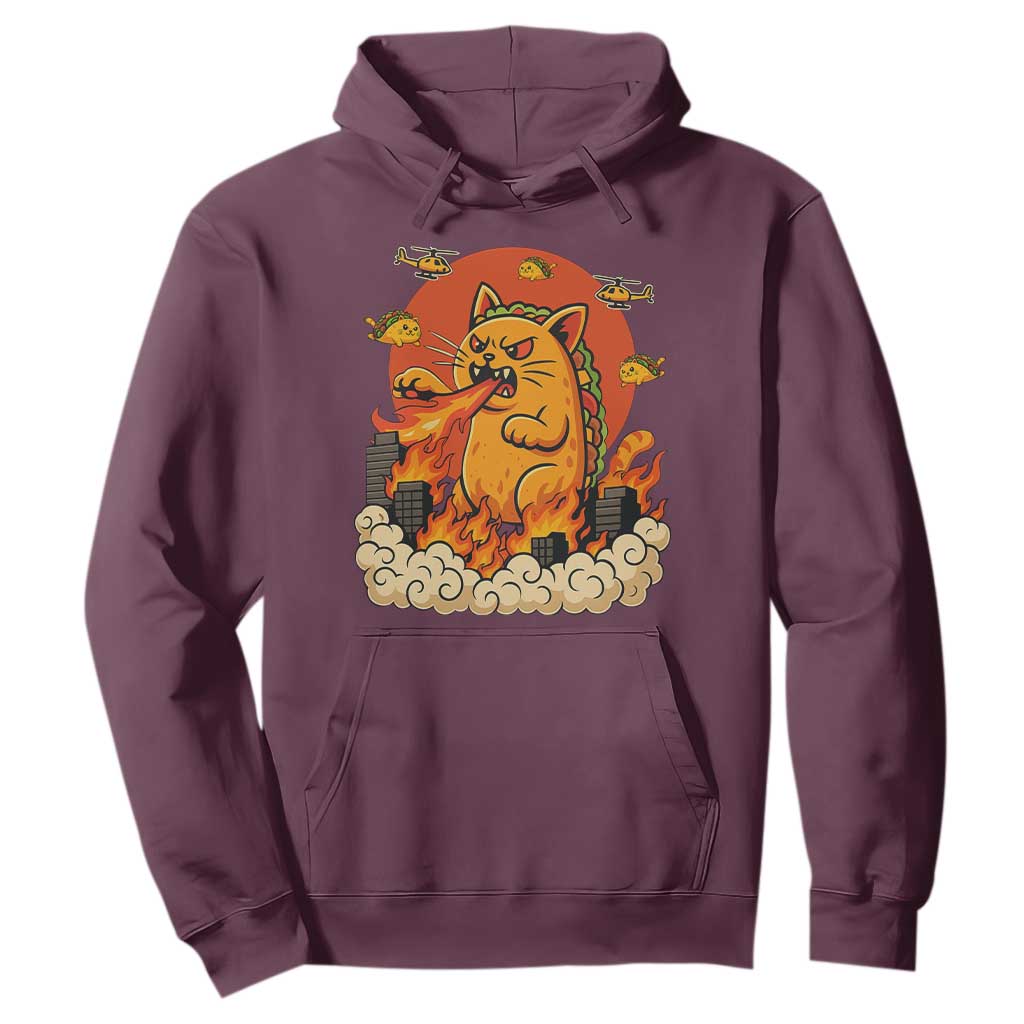 Tacocat Monster Hoodie Funny Cats Taco Lovers TS14 Maroon Print Your Wear