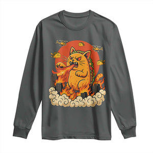 Tacocat Monster Long Sleeve Shirt Funny Cats Taco Lovers TS14 Dark Heather Print Your Wear