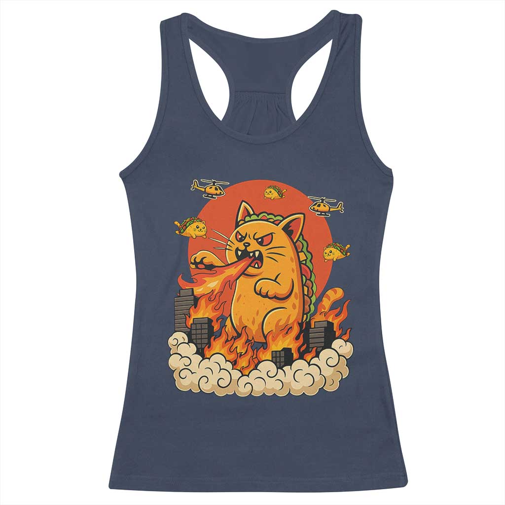 Tacocat Monster Racerback Tank Top Funny Cats Taco Lovers TS14 Navy Print Your Wear
