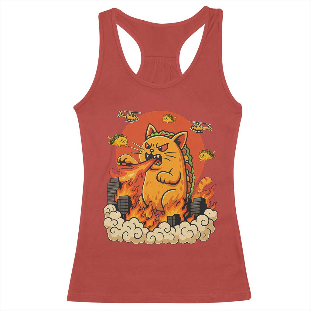 Tacocat Monster Racerback Tank Top Funny Cats Taco Lovers TS14 Red Print Your Wear