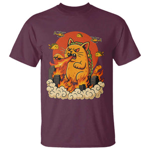 Tacocat Monster T Shirt Funny Cats Taco Lovers TS14 Maroon Print Your Wear