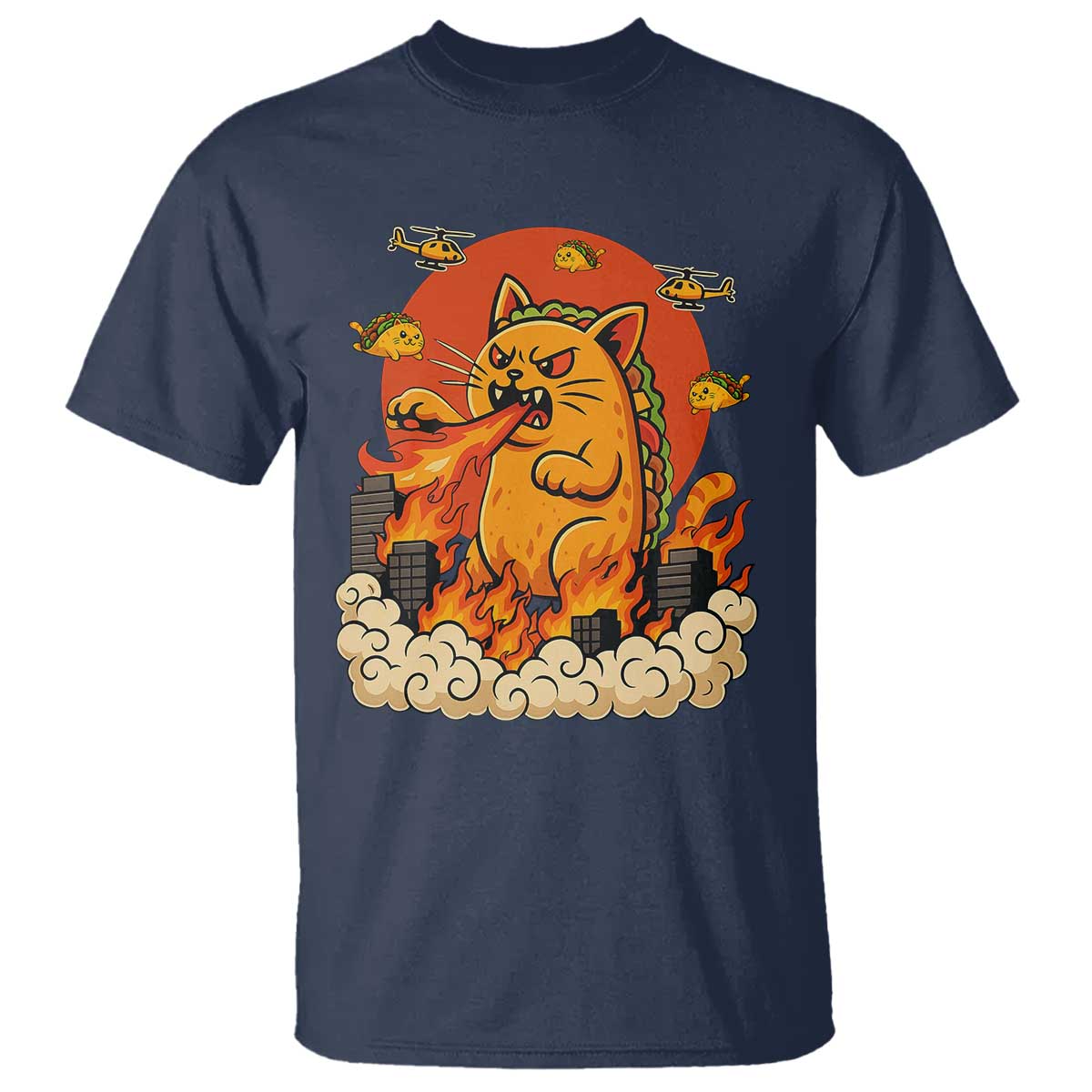 Tacocat Monster T Shirt Funny Cats Taco Lovers TS14 Navy Print Your Wear
