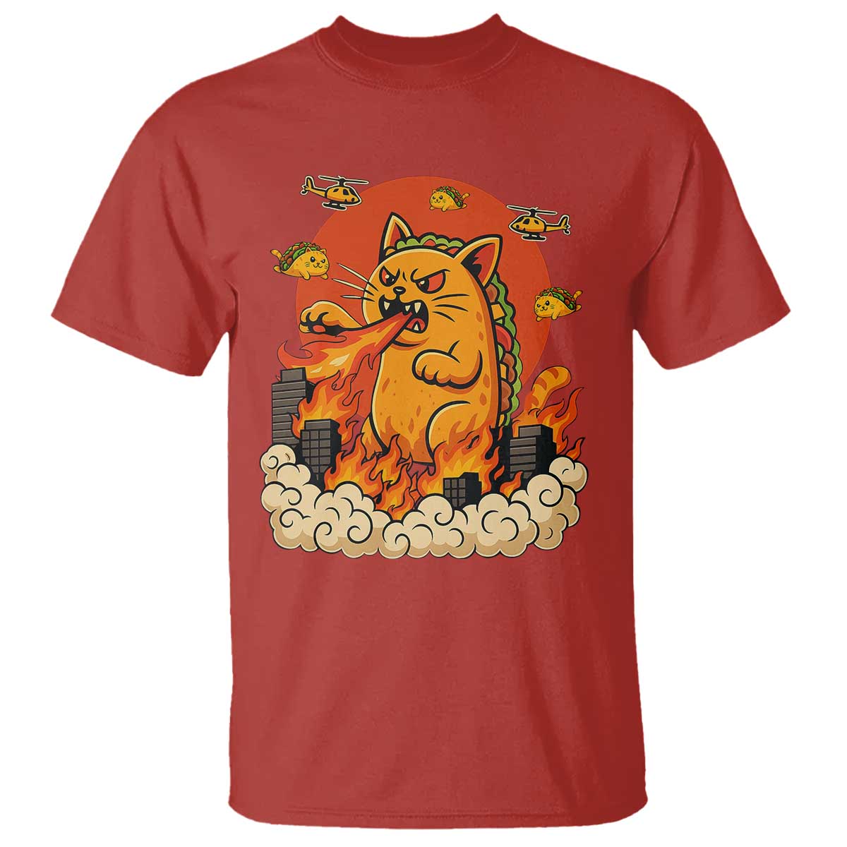Tacocat Monster T Shirt Funny Cats Taco Lovers TS14 Red Print Your Wear
