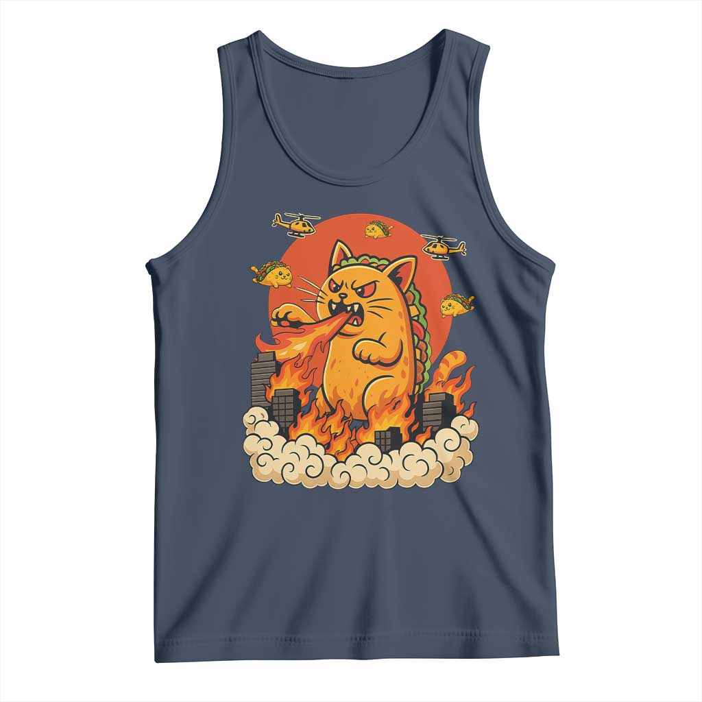 Tacocat Monster Tank Top Funny Cats Taco Lovers TS14 Navy Print Your Wear