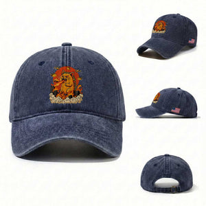 Tacocat Monster Washed Cotton Baseball Cap Funny Cats Taco Lovers TS14 Washed Cap Universal Fit Navy Print Your Wear